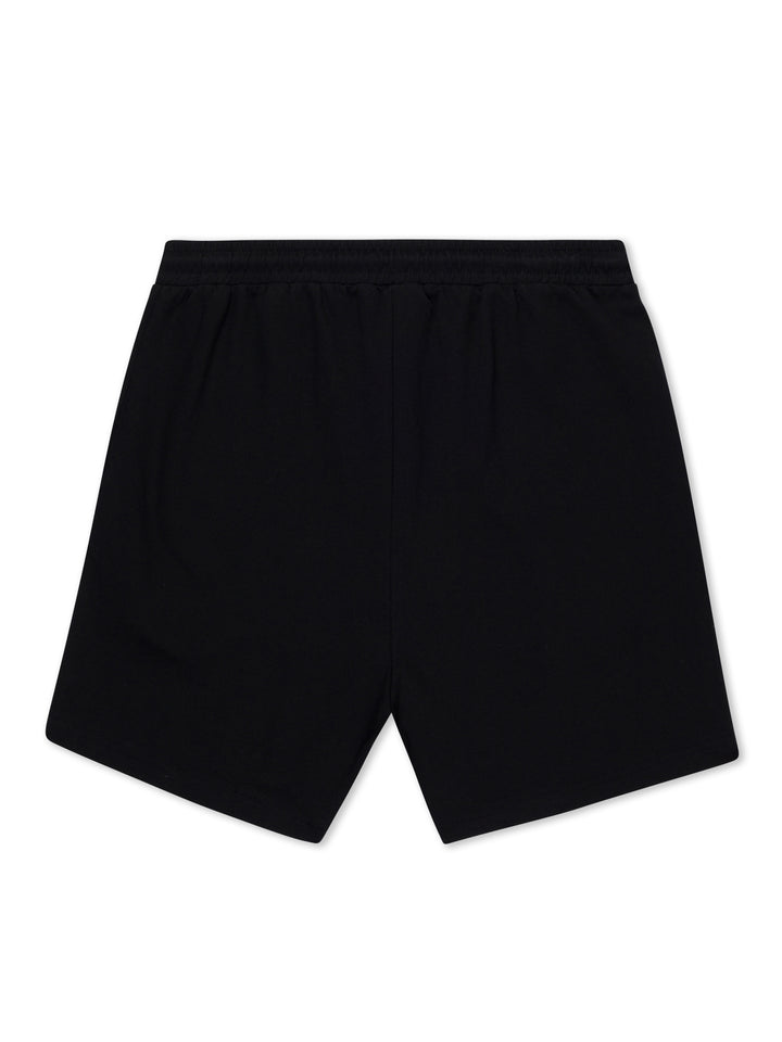 the back of some mens black cotton gym shorts  by solbrah