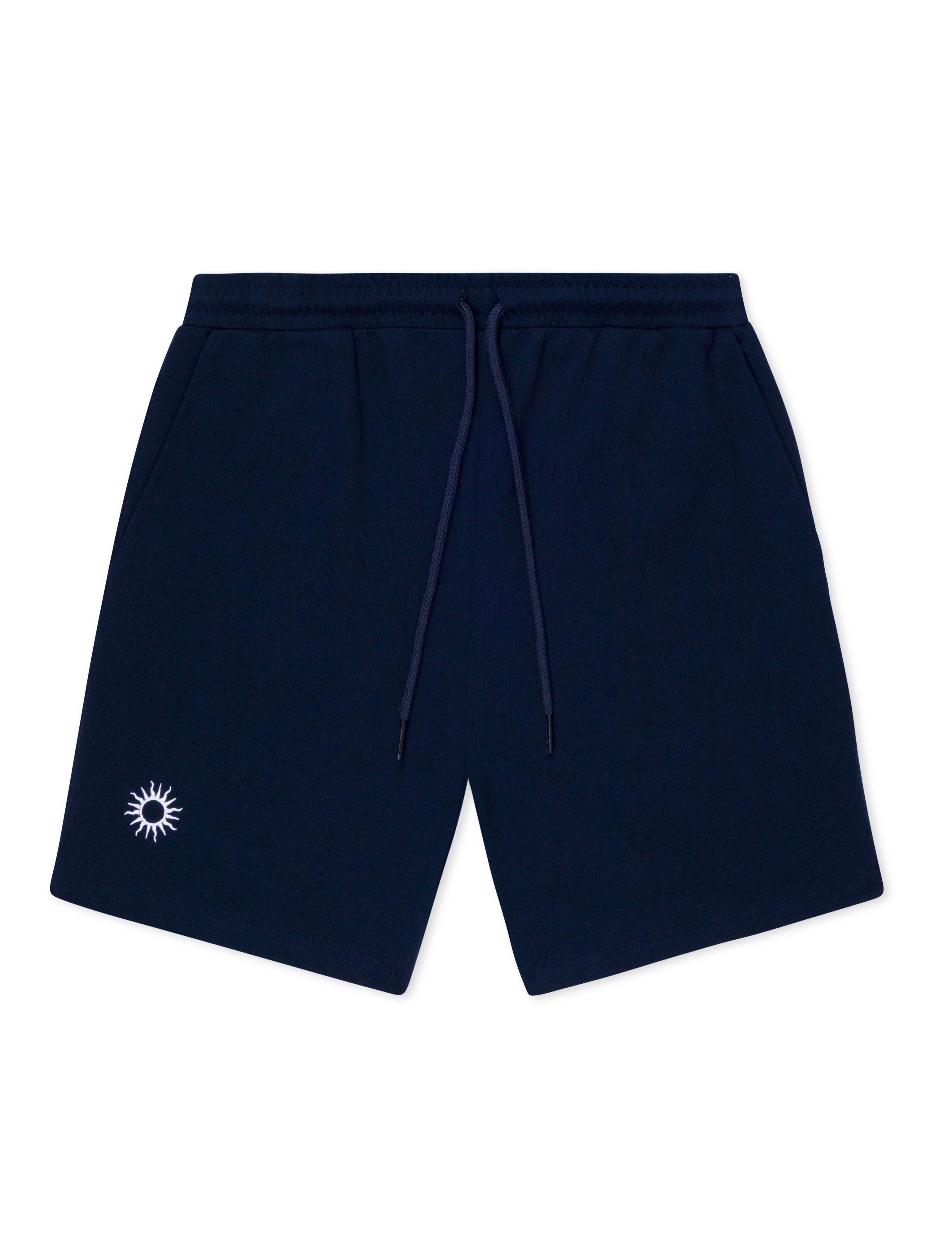 navy cotton gym shorts for men with pockets by sol apparel