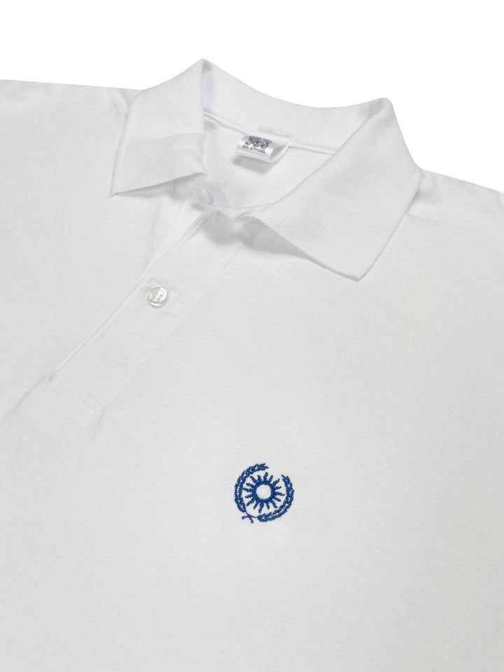 polo collar shirt in white cotton for men and women